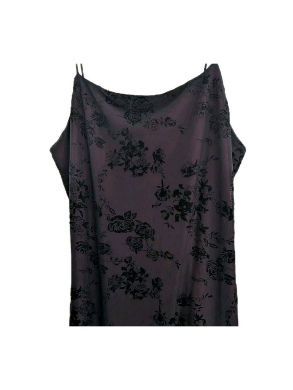 SHEIN Dress Black Burnout Velvet Floral Mesh Overlay Whimsigoth Goth Grunge Sm